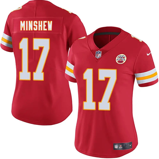 Women's Kansas City Chiefs #17 Gardner Minshew Red 2025 Vapor Untouchable Limited Stitched Jersey(Run Small)